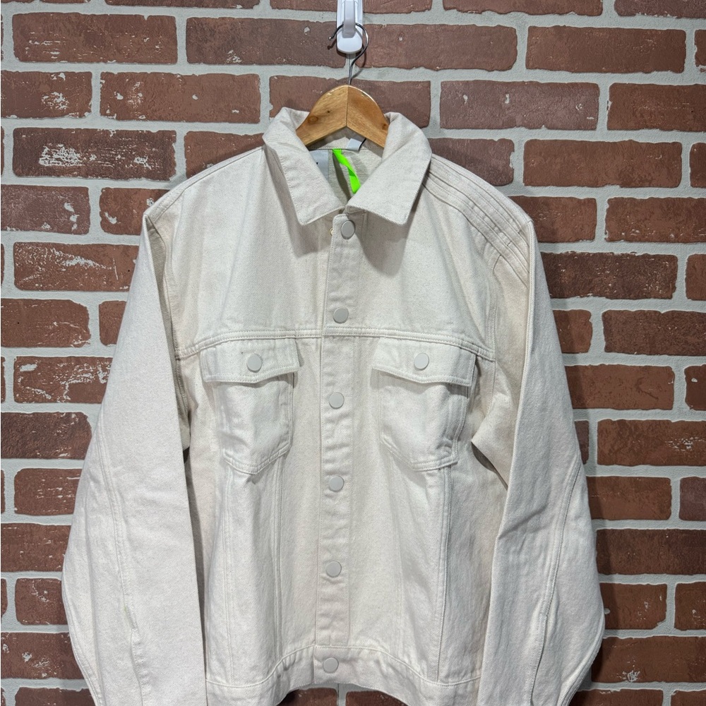 Adidas Cream Jacket with Neon Green Accent